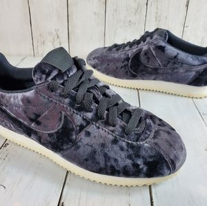 Nike Cortez Classic LX Velvet Black/Black-Summit AA3255 WMNS Sz 7 Looksee Sample